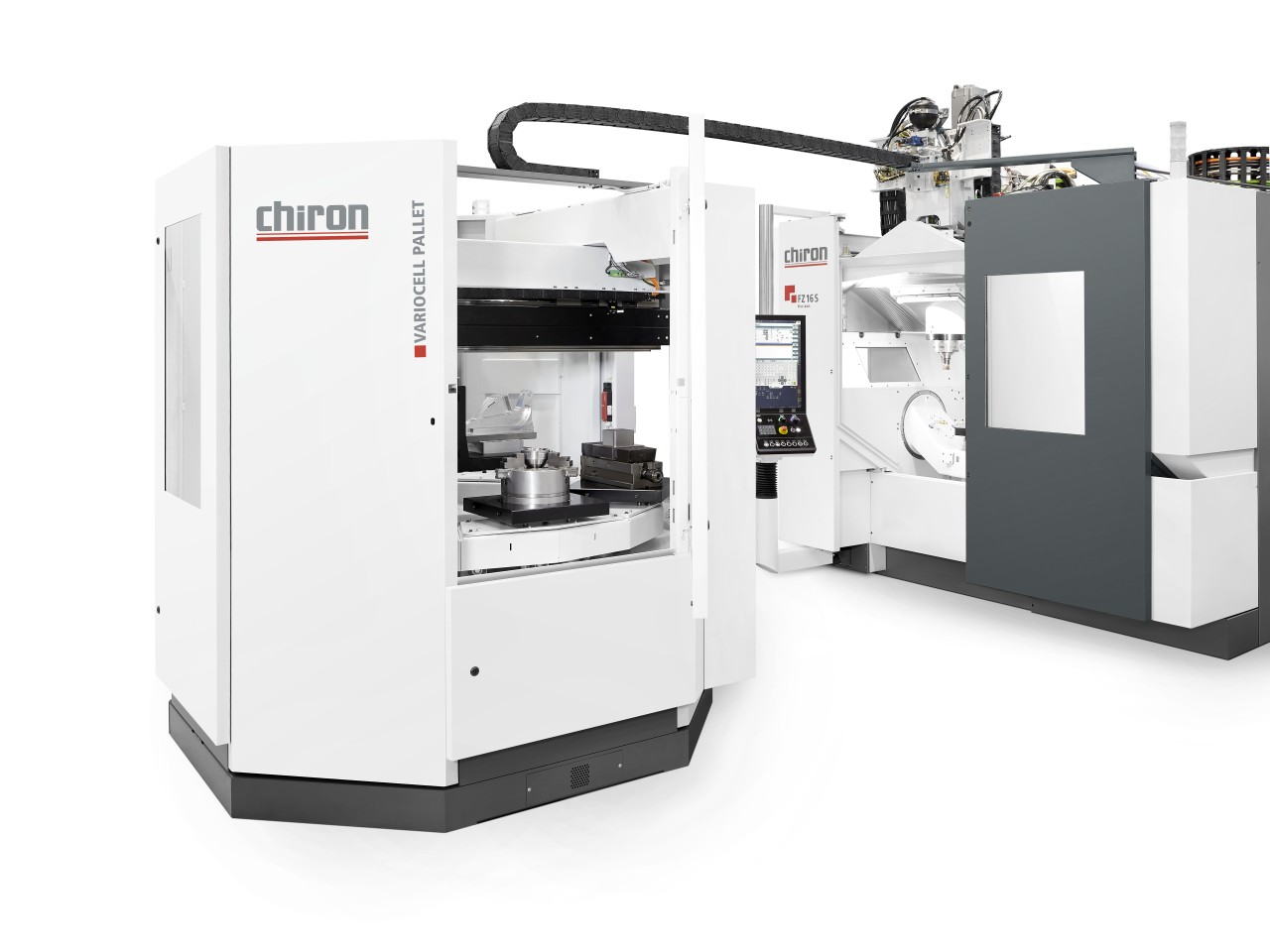  With its combination of the CHIRON FZ 16 S five axis and the VariocellPallet automation solution, small batch sizes and complex workpieces can be machined autonomously and with high flexibility.  